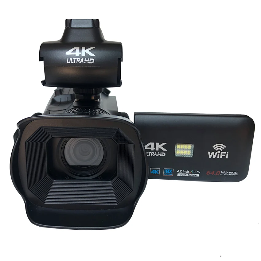 Ultra HD 64MP Fill light Vlogging Camera Recorder 4K Video Camera Camcorder 18X Digital Zoom With WiFi Wecam Function