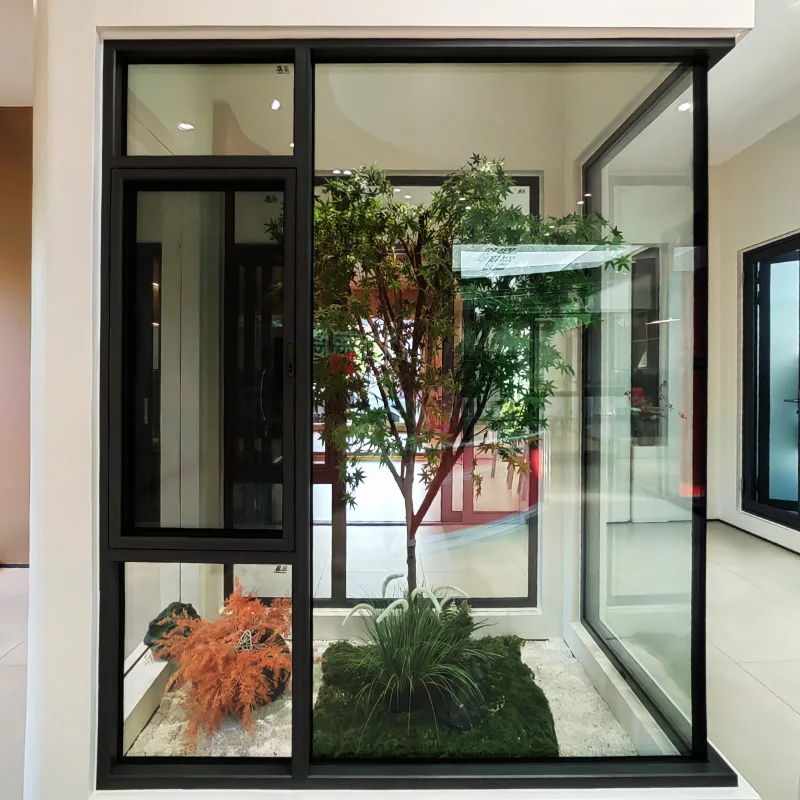 Timestill single tempered glass huge aluminum glass windows simple design aluminum casement windows for house and apartments,