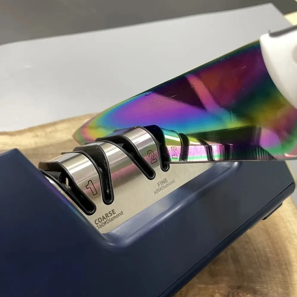 18W Profession Commercial Grade 3-Stage Slots electric knife and scissor Grinder Diamond Abrasives Automatic knife sharpen tool