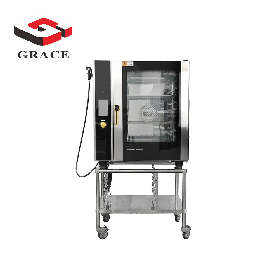 Commercial Electric Heating Motor Combination Oven with Steam Function 10 Deck 10 Trays Convection Combi Oven