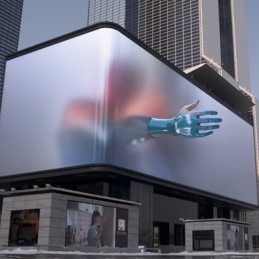 LINO Naked Eye Led Hologram Technology Immersive Advertising Interactive 3D Video Wall Screen Outdoor 3D Led Display