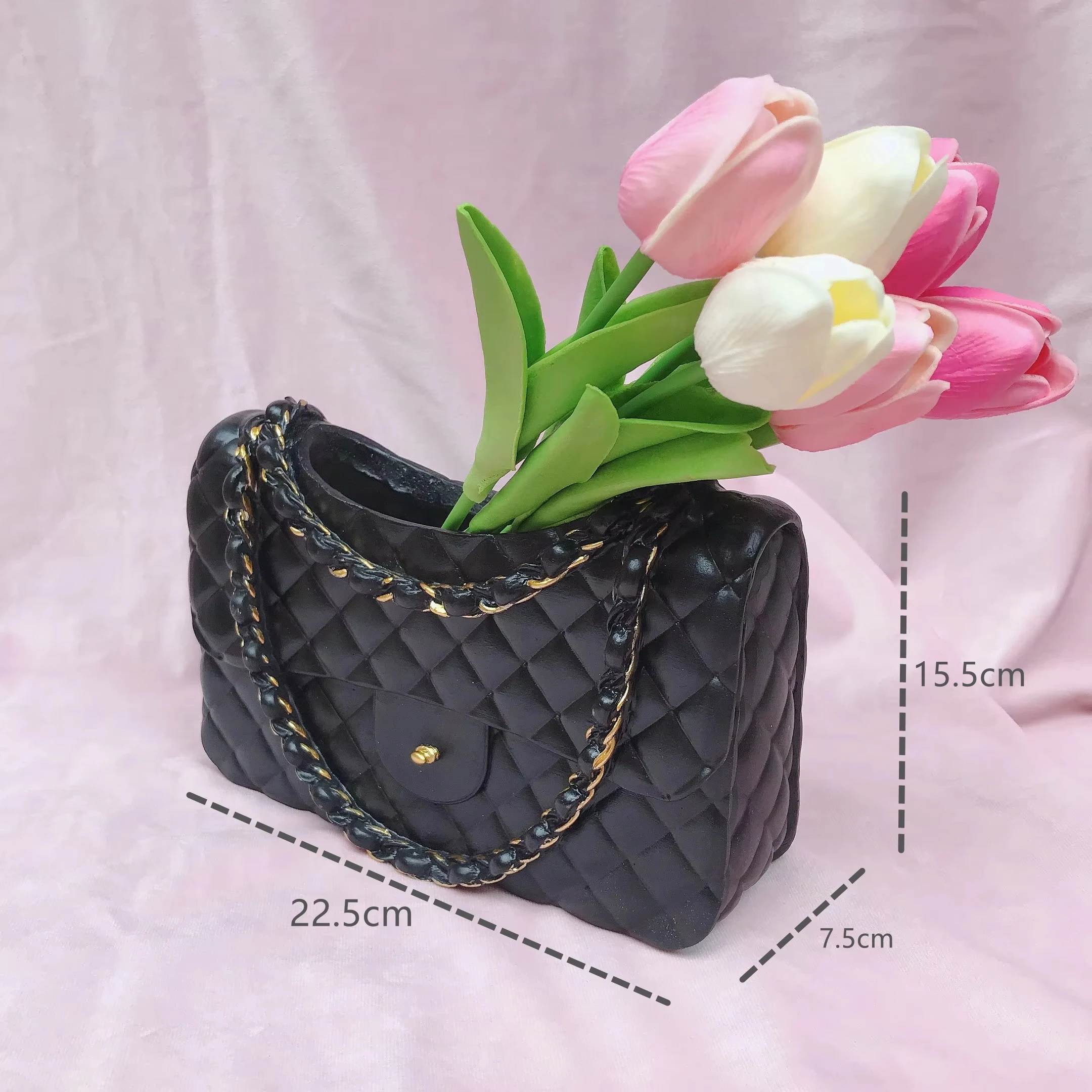 Hotsell Light Luxury Bag Shape Resin Crafts Vases Handbag Art Resin Vase Novelty Gifts Resin Sculpture Bag Vase