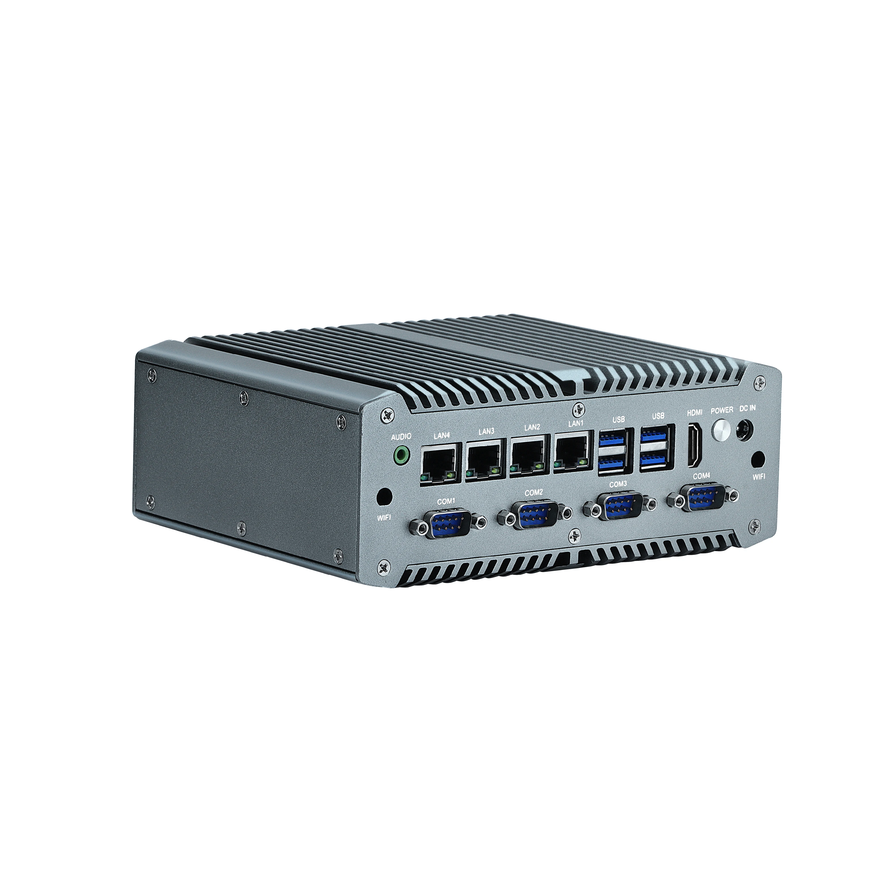 2024 4 lan Mini PC i5 8265U i7 8565U 4 In-tel i211 NIC Ethernet Gateway RS485 GPIO 4G LTE IoT Linux 4 POE MiniPC
