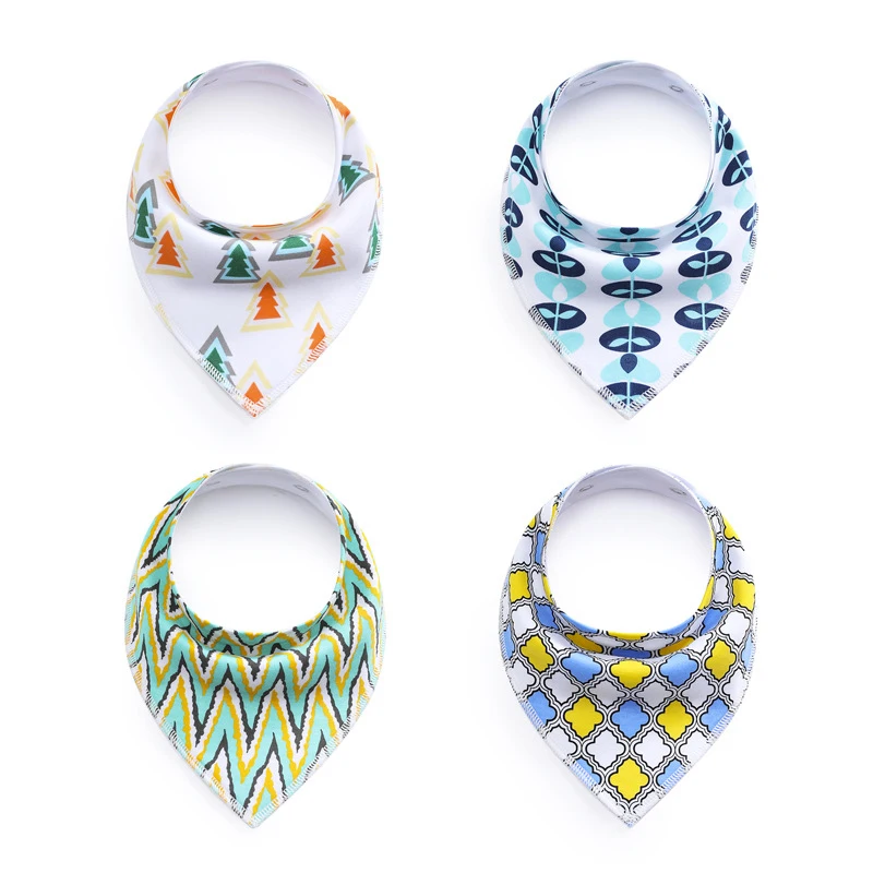 Dropshipping 4 pack 7 days vintage dribble pack baby burp bib fleece Polyester cotton boy girl Unisex  bandana drool bibs set