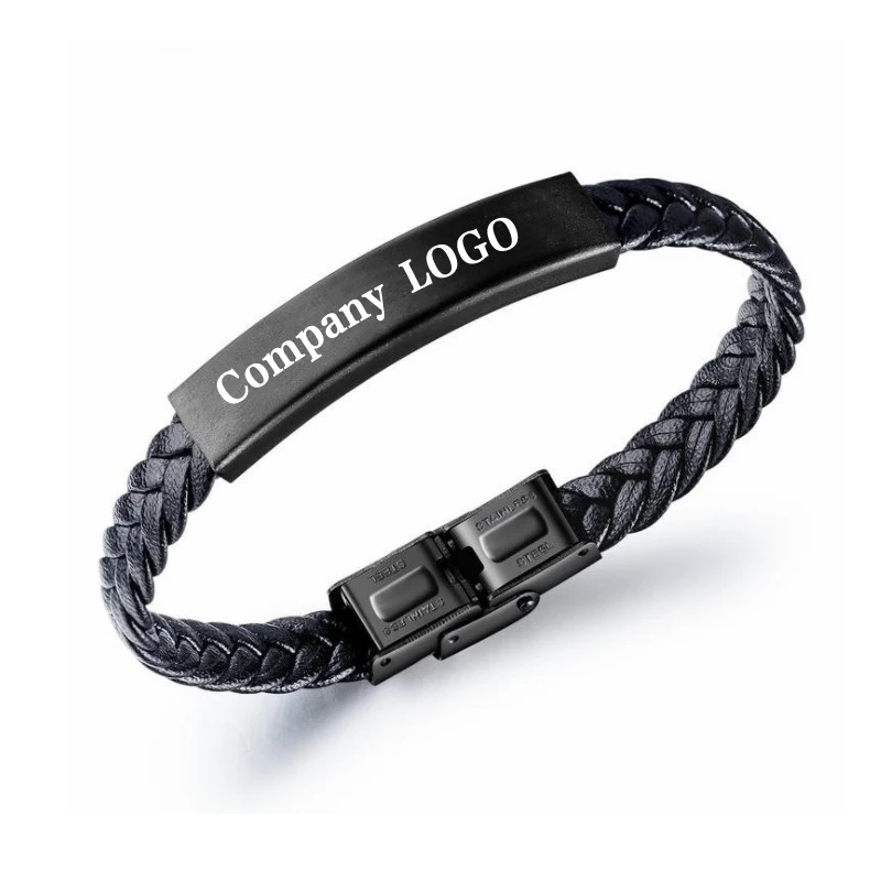 Stainless steel and plating Accessory Braided Leather Bracelet For Men