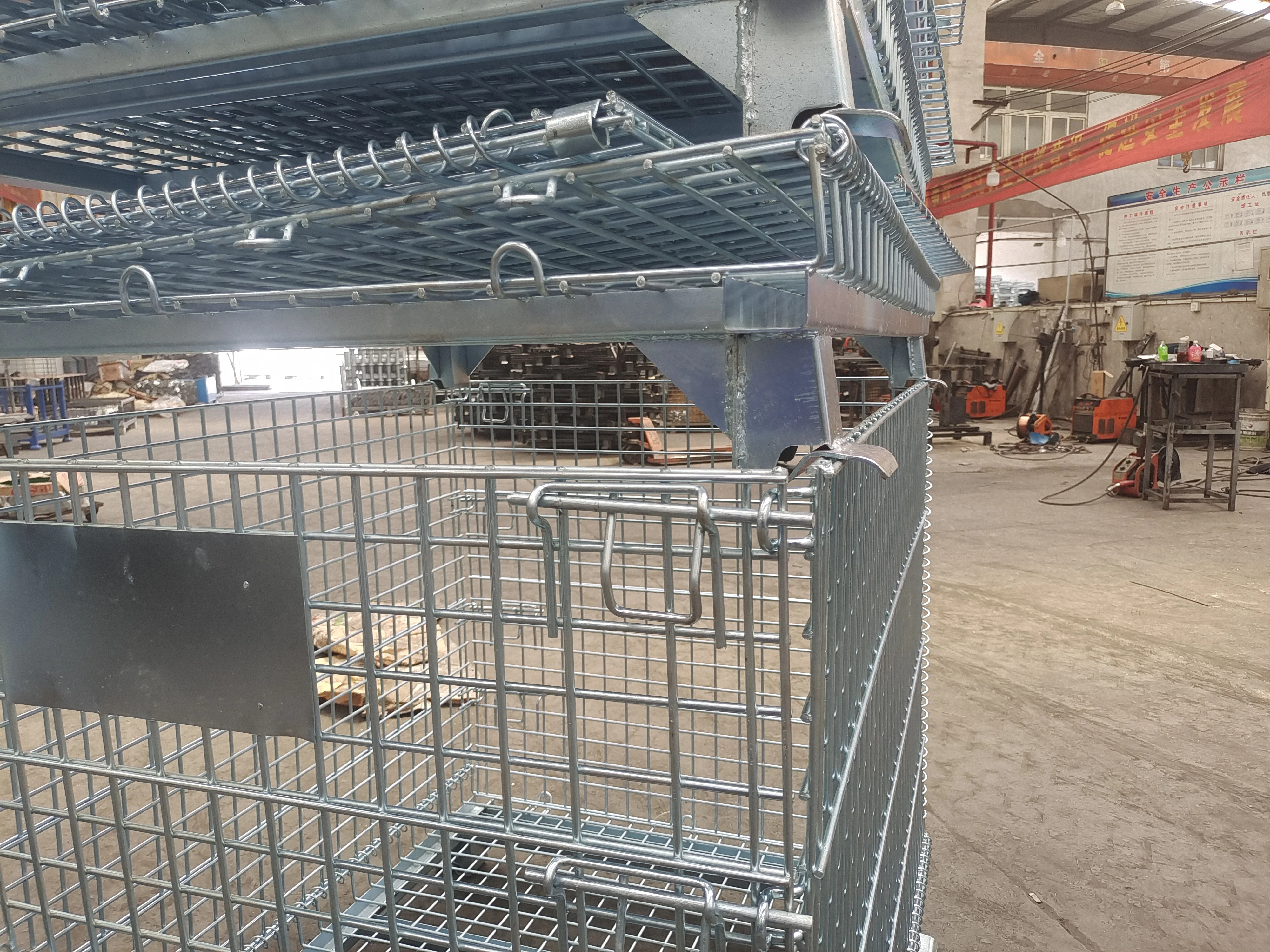 4 Sided Logistics  Pallet Industrial Cage wire mesh roll trolley container Cargo & Storage Equipment