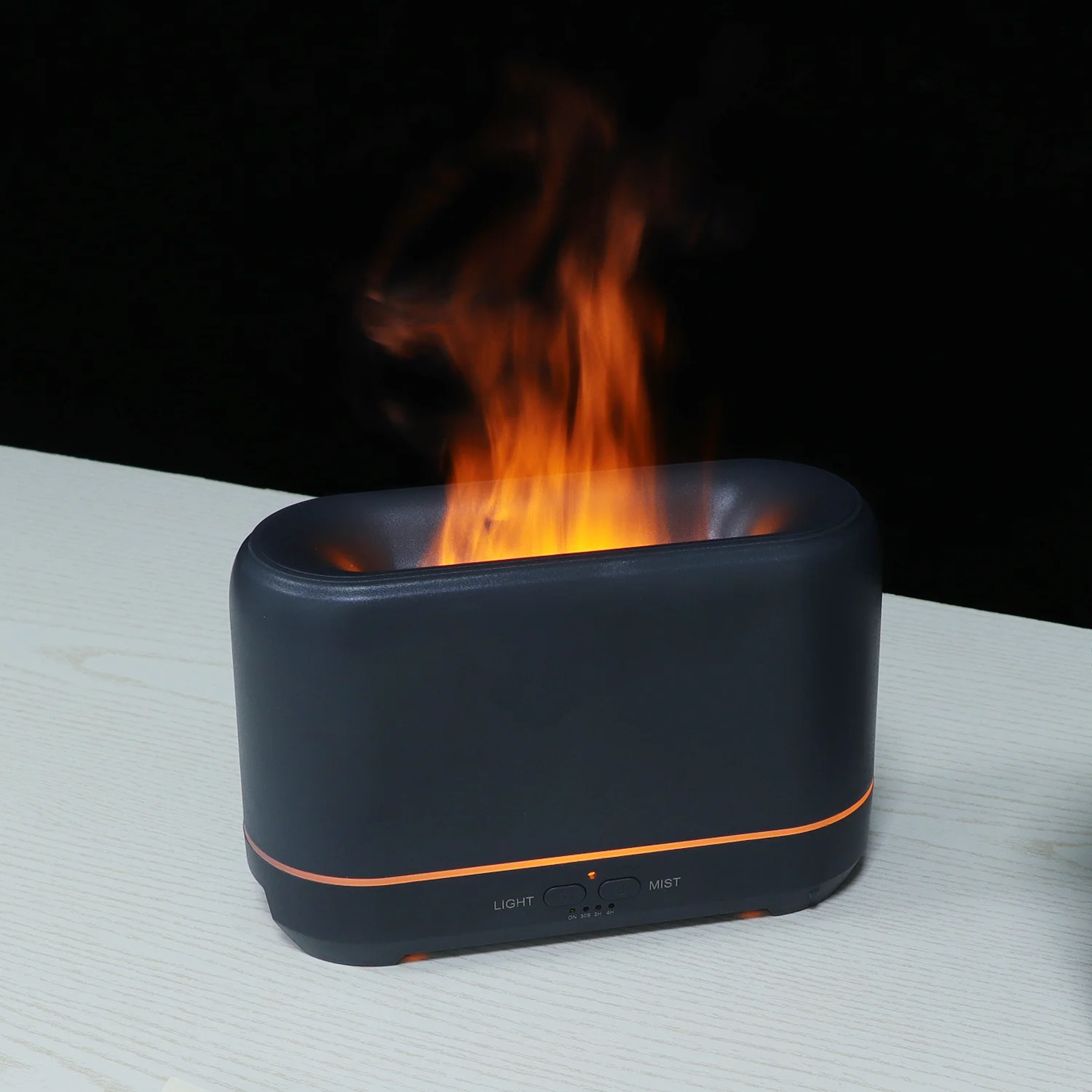 OEM 3D Flame Diffuser Ultrasonic Aroma USB Mini wood Grain Oil Diffuser New Simulation 3D Aromatherapy Humidifier Home