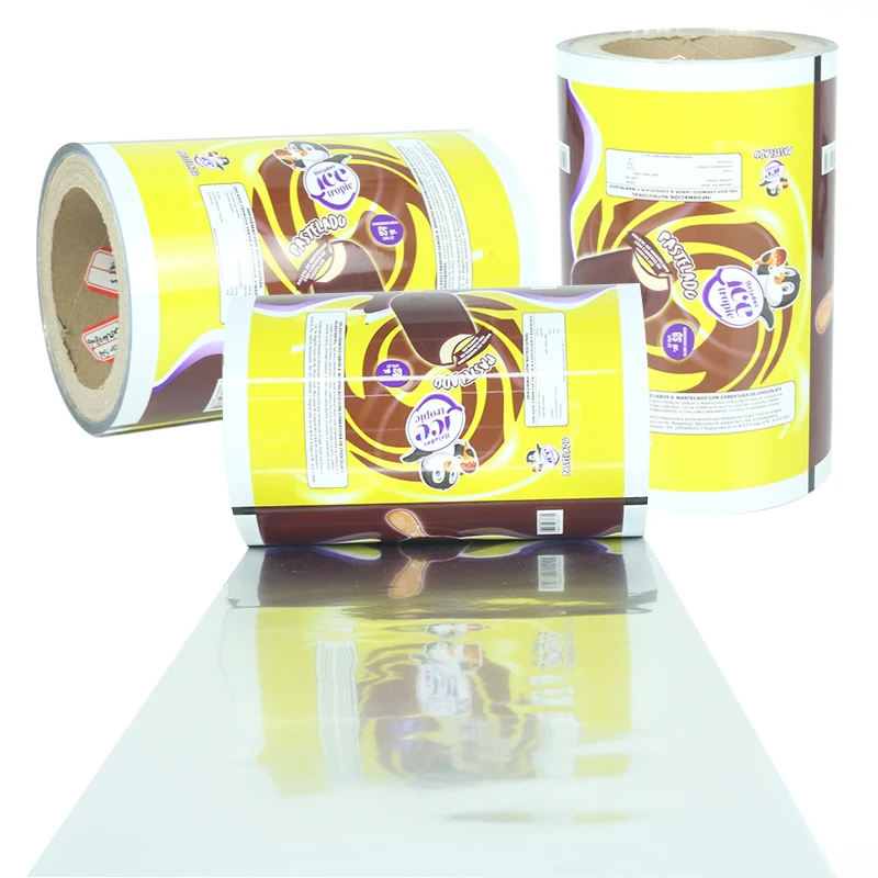 Factory Price Aluminum Packaging Film Roll Food Grade Ice Cream Lolly Stick Bar Pop Moulds Stackable Plastic Packaging Film Roll