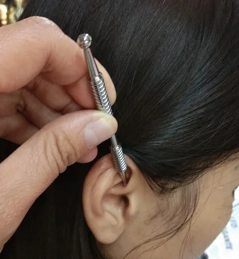 Dual acupuncture ear probe facial reflexology massager face massage tool acupuncture points detector