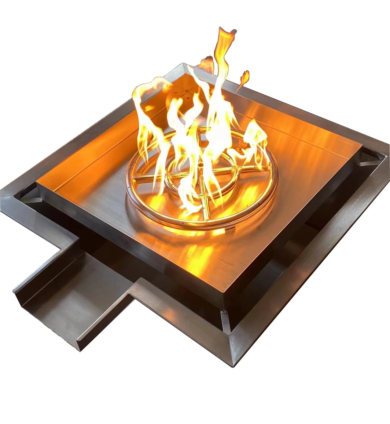 stainless steel Copper plated fire pits gas fire bowl fire water fountain for pool