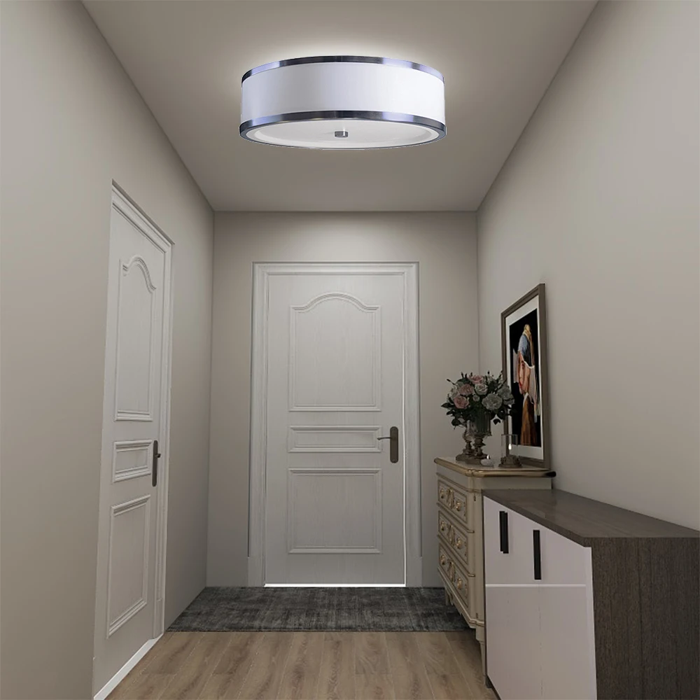 15 inches Round LED 25W White Acrylic Brushed Nickel Ceiling Lamp Contemporary home decoration with ETL certificate