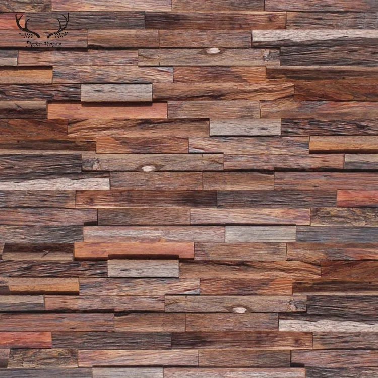3d wood strip wall panel natural wood block wall panels for indoor decoration