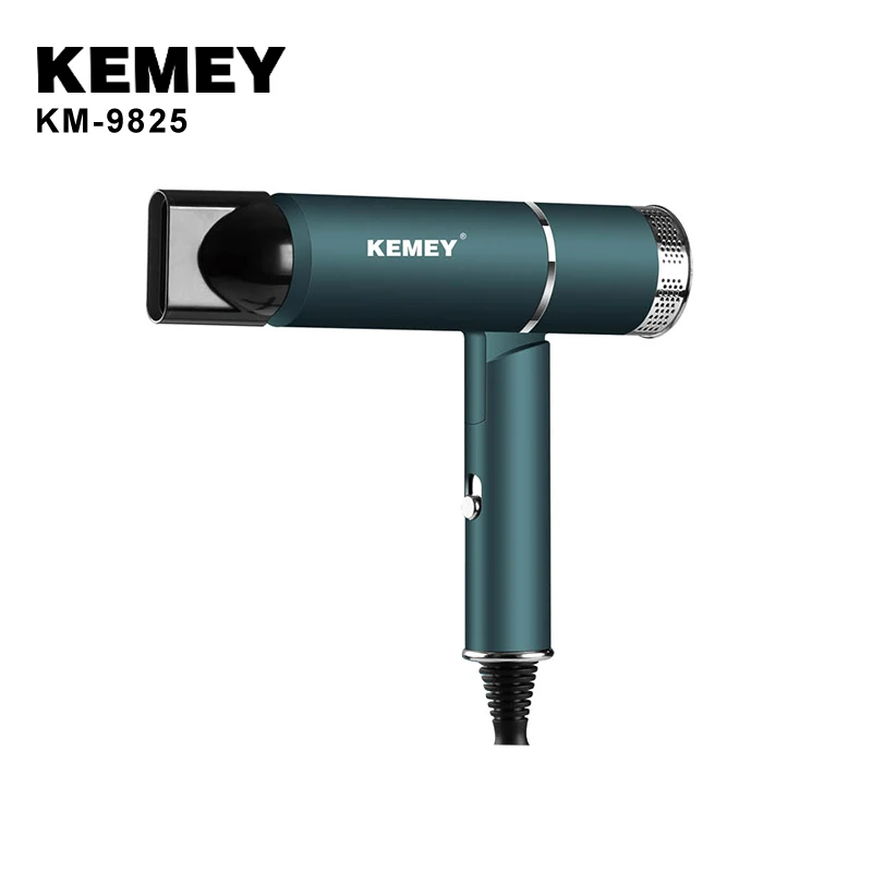 Kemey KM-9825 1000 Вт/50 Гц AC220-240v Портативный и складной зеленый фен для волос Профессиональный салон