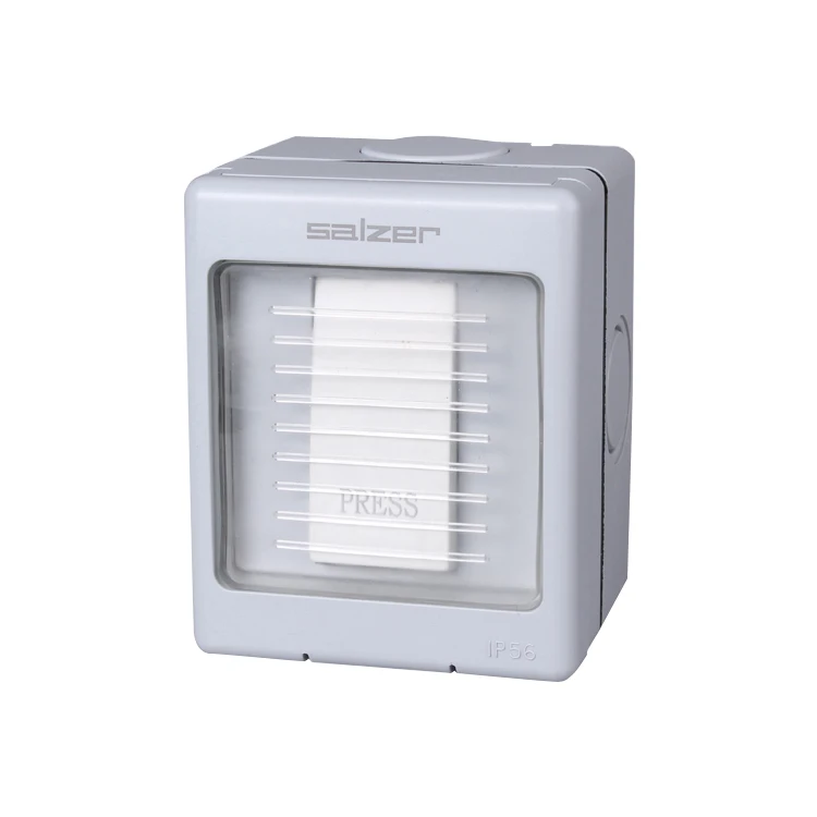 Salzer  SAF1-M001 Weatherproof Bell push IP56 10A 250V  one gang one way ABS box