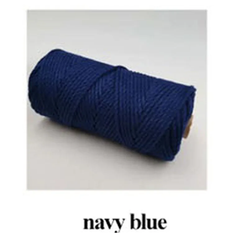 Wholesale colorful twisted cotton rope 3mm macrame cord string for diy