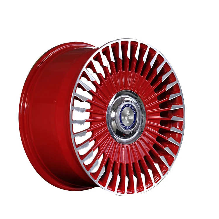 WRS443 Color Custom 15~26 Forged Polishing Deep Dish Multi Spokes Red Forged Wheel Rims For Luxury Car Rims
