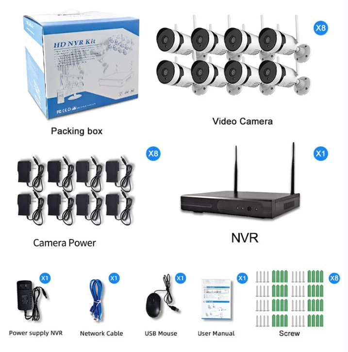 Wholesale 8CH 3MP Ip Surveillance Camera System Wireless Security Camera System