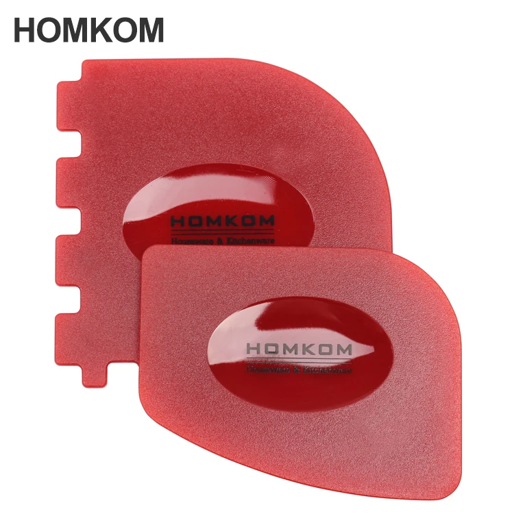 Grill Pan Scraper 4 Piece Set Silicone Hot Handle Holder Plastic PP Pan Scraper