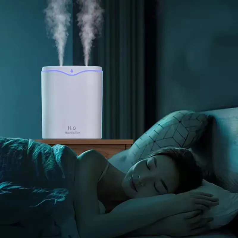 Top Selling Double Spray 2L Large Capacity Silent Ultrasonic USB H2o Portable Humidifier Suitable for Household
