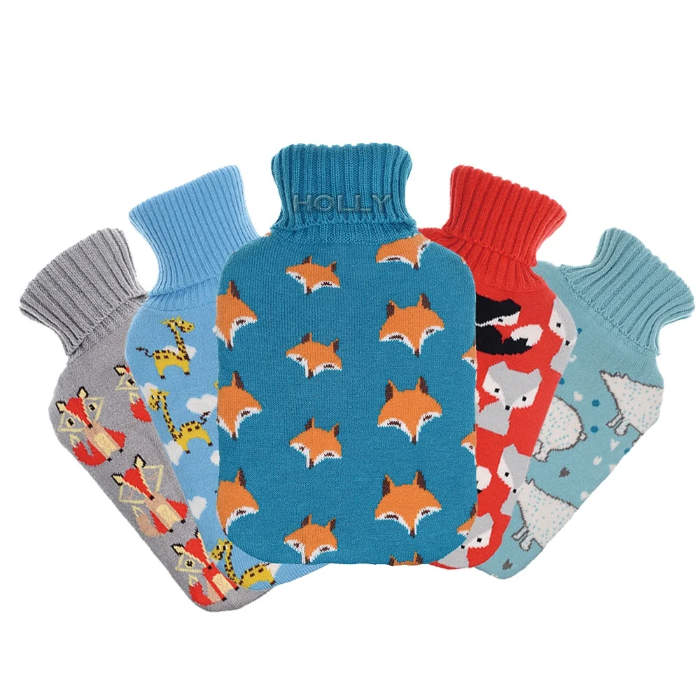 carton knitted cover for pvc hot water bag warmer rubber hot water bottle 2000ml chinese supply