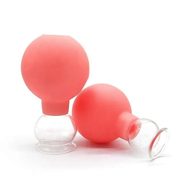 Natural Rubber Vacuum Glass Facial Cupping Cups Suction Massage Cups Cupping Therapy Cups Sets