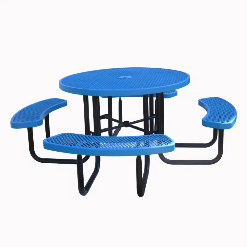 Latest Design Rectangular 72 96 Inches Home Outdoor Backyard Metal Picnic Tables with 2 Benches