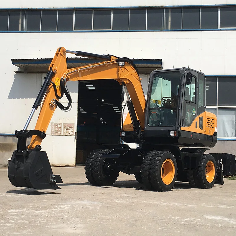 3 Ton Hydraulic Digger Cat 320d Wheeled Excavators Bucket Wheel Earth Moving Mini Excavator 1 Ton Excavators