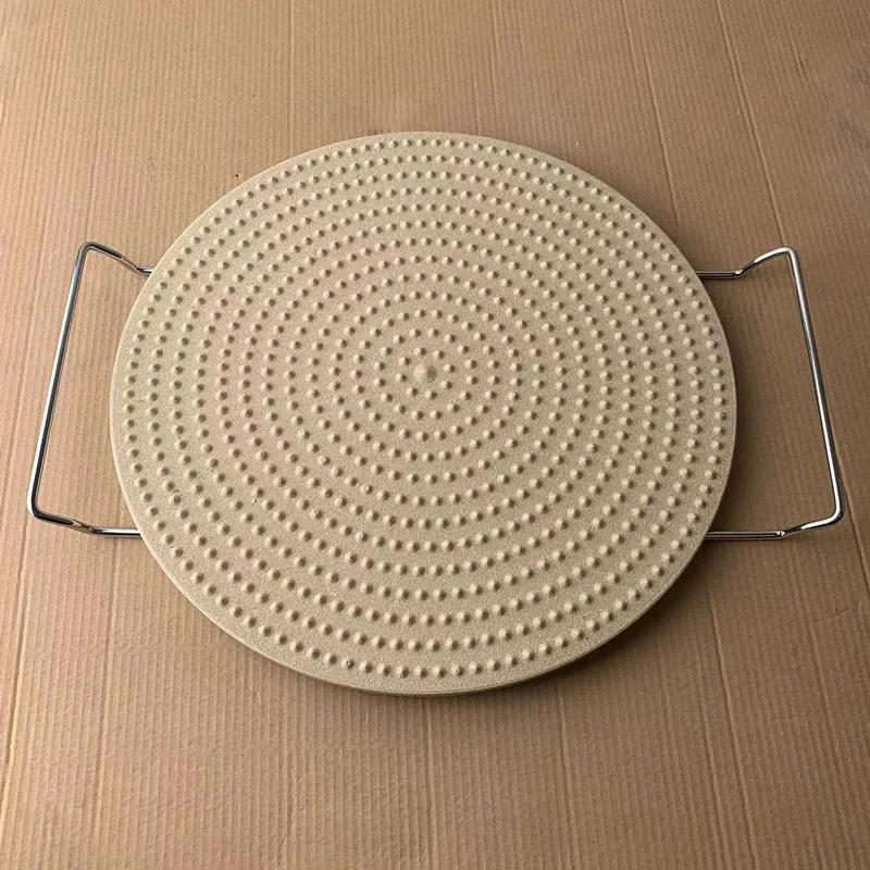 340mm Cordierite  perforated baking pizza stone for BBQ