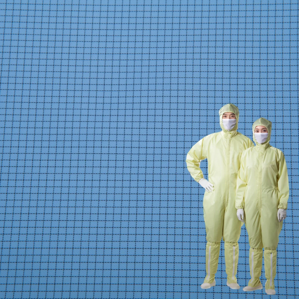 CANMAX esd antistatic earthing fabric polyester 5mm grid conductive esd cotton