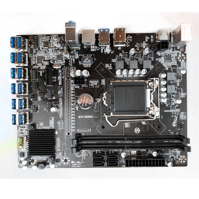  Материнская плата B250 LGA1151 для Intel ATX криптовалюты 12 PCIE3.0 DDR4 оптовая