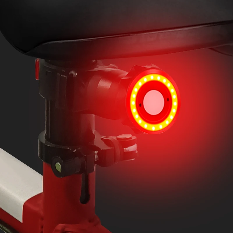  New Intelligent Brake Sensor Bicycle Taillight 6 Modes Type-C Rechargeable Waterproof Smart Flash LED Bike Rear