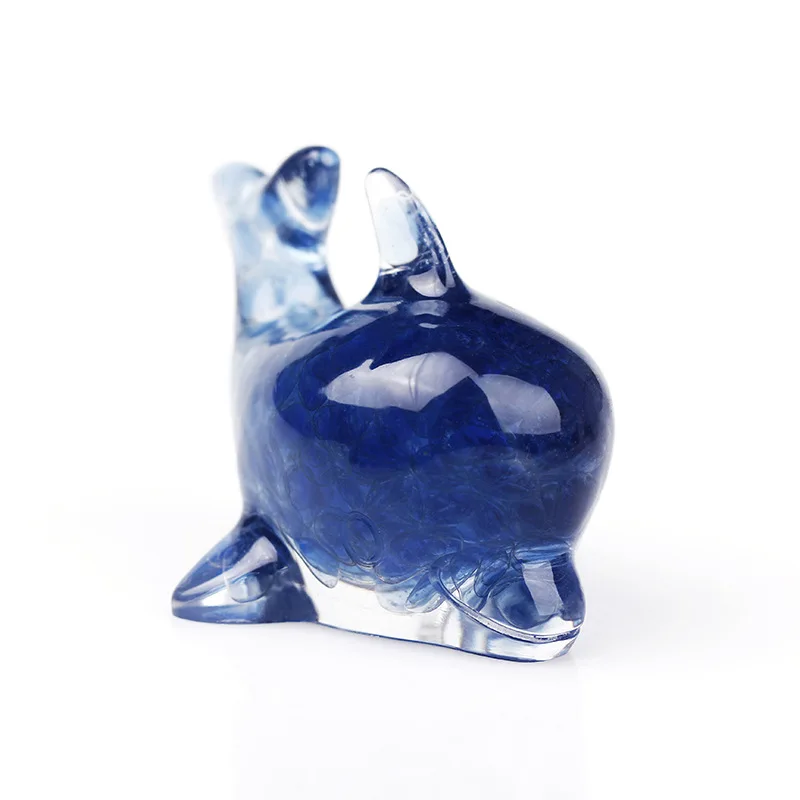 Wholesale Natural Crystal Mini Dolphin Carving Stone Engraving Block Model for Decorative Fish Cute Birthday Gift
