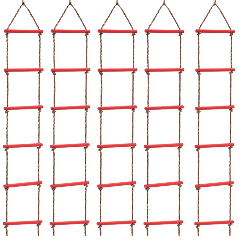  Multi Ladder Platform Climbing Rope Hanging for Indoor Play Set and Outdoor Tree House