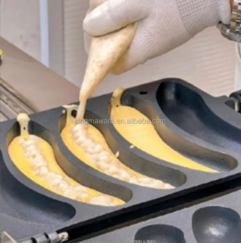 2024 new street banana shape Waffle Maker 5 pcs rotary Waffle Stick Machine for sale