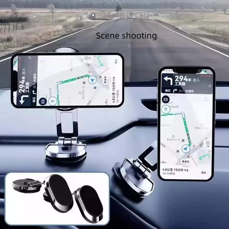 Car Mount Magnetic Dashboard  Phone Holder Universal Aluminum Alloy Foldable Wall Mount 360 Rotating mobile phone holder
