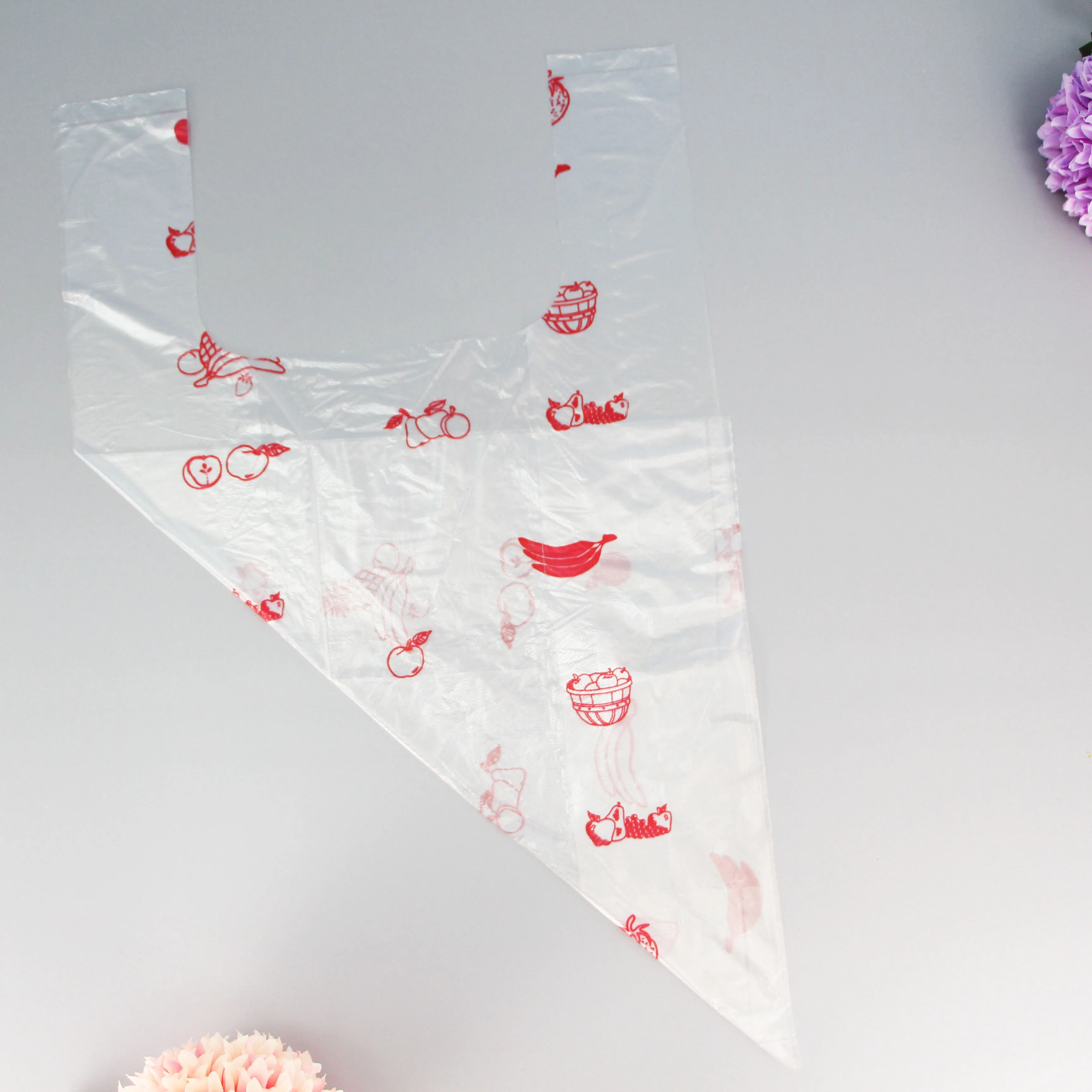 Clear HDPE Plastic T-shirt Bag on Roll plastic food bags for supermarket