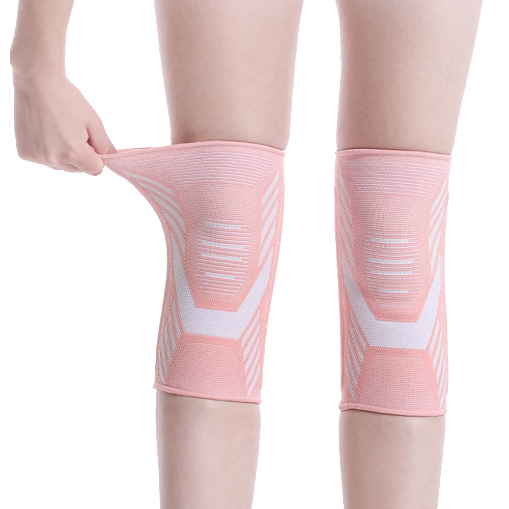Silicone Anti-Slip Stripes Nylon Knee Compression Sleeves for Women