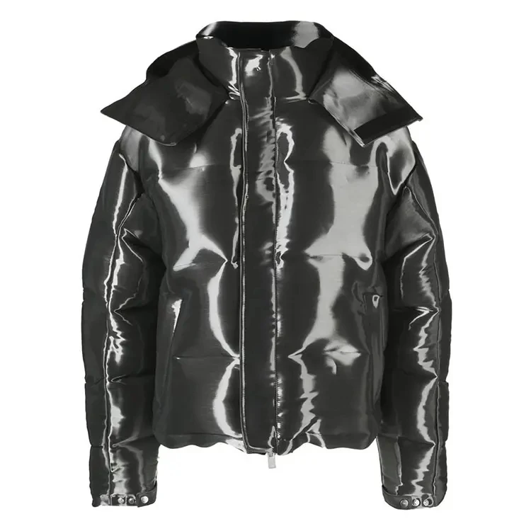 Custom High Quality Men Cropped Puffer Jacket For Men Outdoor Winter Windbreaker Liquid Veste Homme Metal Down Jacket