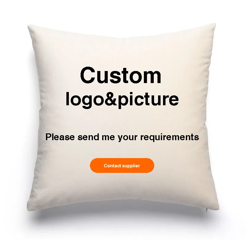 Sublimation Blank Pillow Cover Custom picture Peach Skin Polyester Printed Logo Pillow Case white Cushion Covers