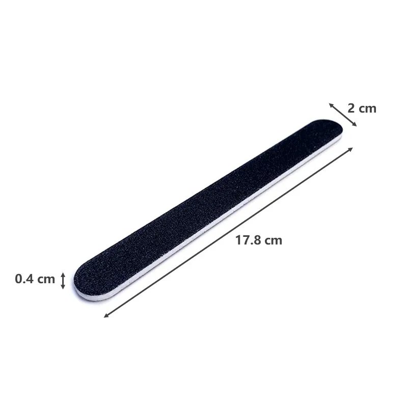 Customized Printed Logo Grit 80 100 150 180 240 Double Sides Nail Black File Washable Black Nail File