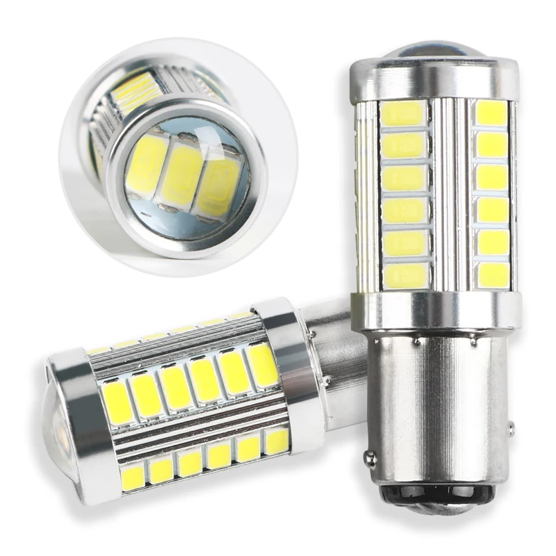 PUERXIN DC12V Turn Signal Light Reserve Light S25 1156 1157 33SMD CanBus 5630 5730 LED Lamp Auto Car Tail Bulb Brake Lights