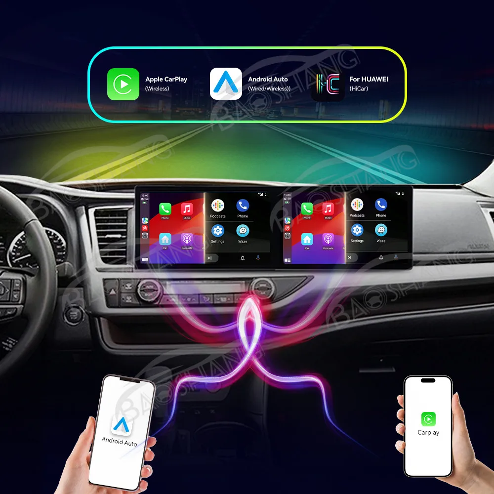 11.5' Car Radio For Toyota Highlander 2013-2022 Android 14 GPS Multimedia Player Auto Wireless Carplay Head Unit HD Dual Screen