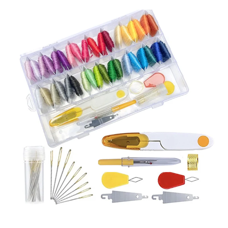 Charmkey embroidery floss set including 50 colors home diy cross stitch thread tools