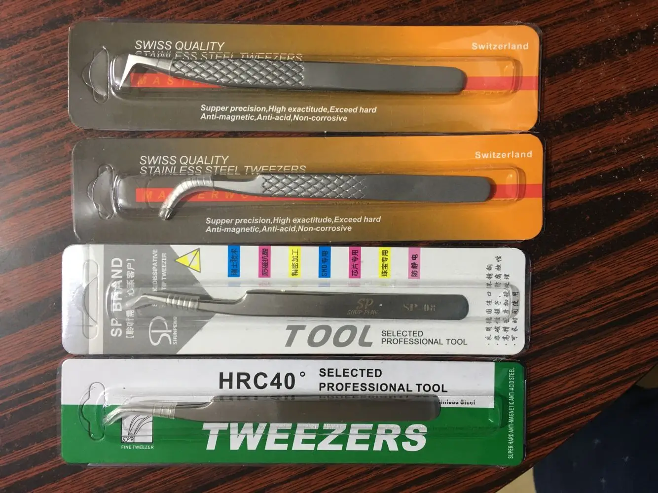 Пинцет для наращивания накладных ресниц 6A-SA с изогнутым кончиком