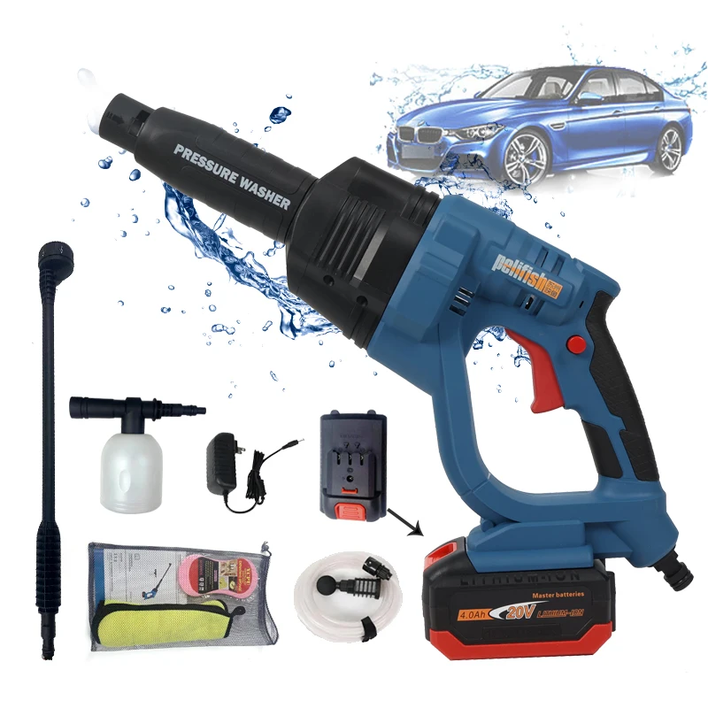 Pelifish Battery Power Car Washer HP228 Lithium Battery Powered Plastic Portable Handheld Pressure Car Washer