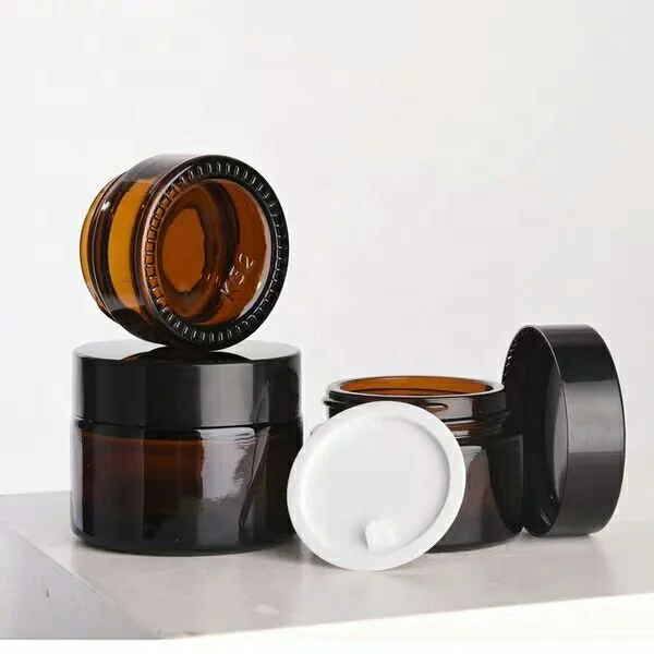 CE certificated Various Specifications Amber Glass Cream/Cosmetic Jar