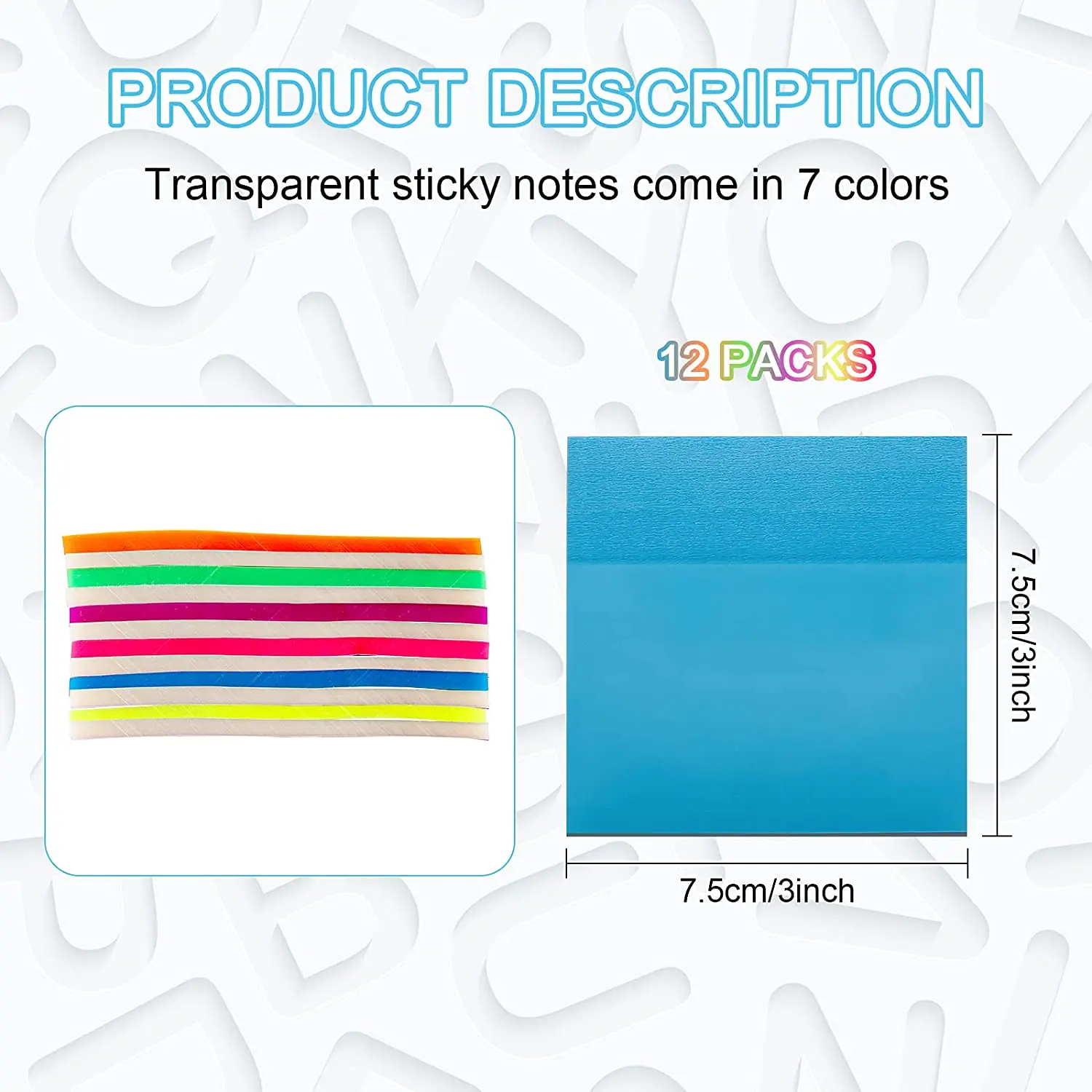 custom colour stationaries see through pastel memo pad kawaii translucent set cute clear transparent sticky notes