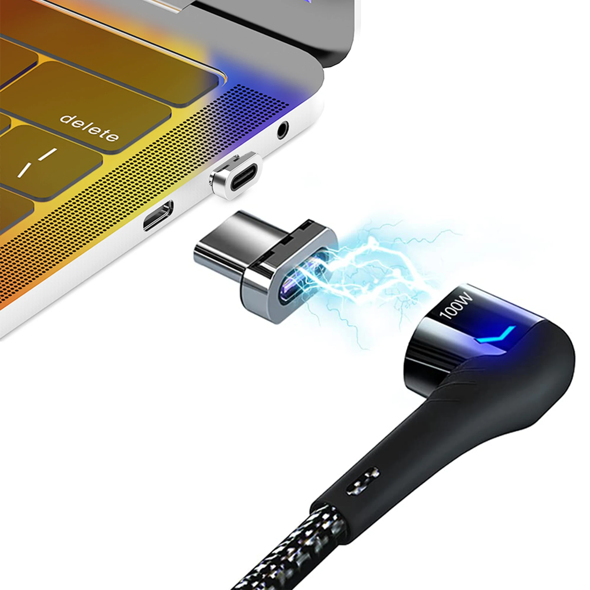 Aikede питания OEM Магнитный USB C кабель PD 100 Вт (20В/5А МАКС), USB-C для USB-C кабель для зарядки, 480Mbp/s передачи данных 5 контактов типа C