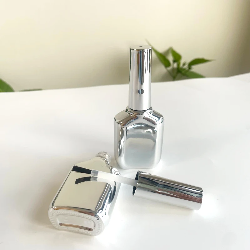 10ml 12ml 15ml unique gel nail polish oil glass bottle with brush modern nail polish bottles for cosmetic nail glue blue bottles