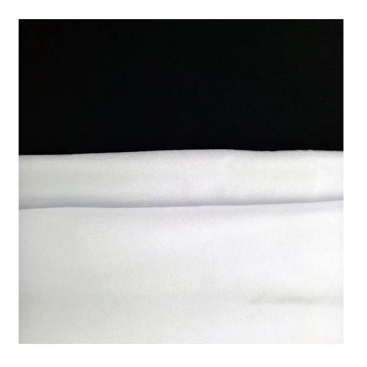 Wholesale White Stock Lot Jersey Material Sport Lycra Poly Spandex Warp Knitted Fabric